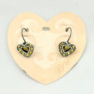 Brighton American Beauty Heart Shaped Earrings Lever Back on Card